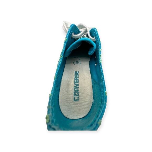 Converse All Star Sneakers blue/green Embroidered Eyelet Shoes women’s size 7 - Picture 8 of 12
